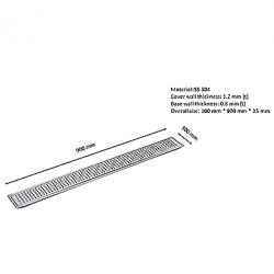 PSS0045 Floor Drain, 10 * 90 cm
